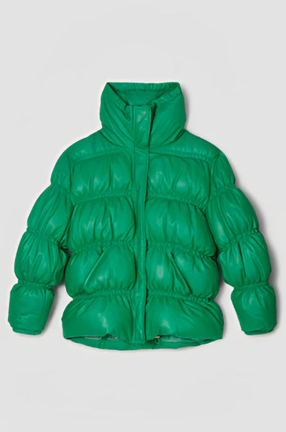 Green winter jacket for women