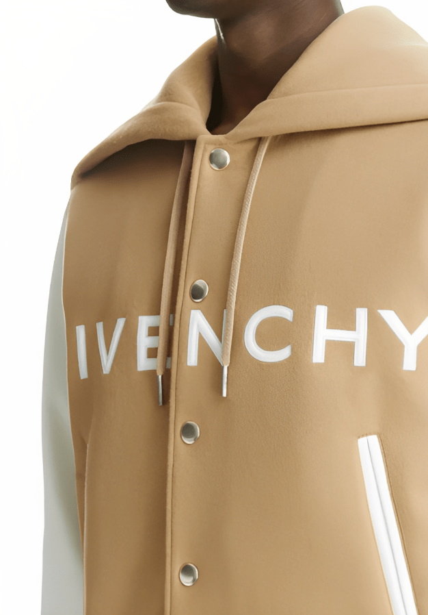 Beige Varsity Jacket for Men
