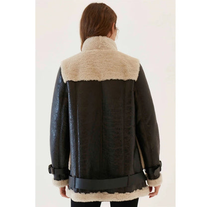 Dark Brown Leather Coat For Women