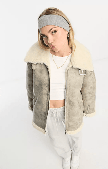 Vintage Style Shearling Jacket