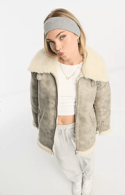 Vintage Style Shearling Jacket