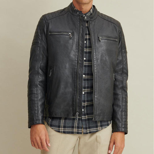 Genuine Leather Moto Jacket