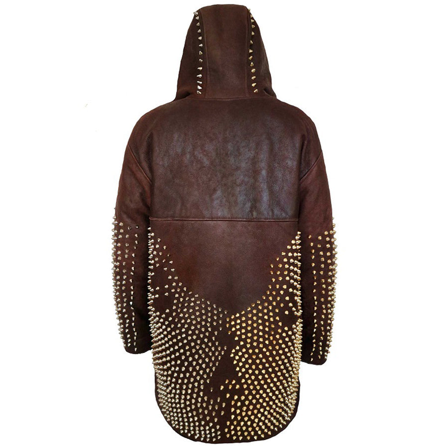 Studded Leather Coat for Men