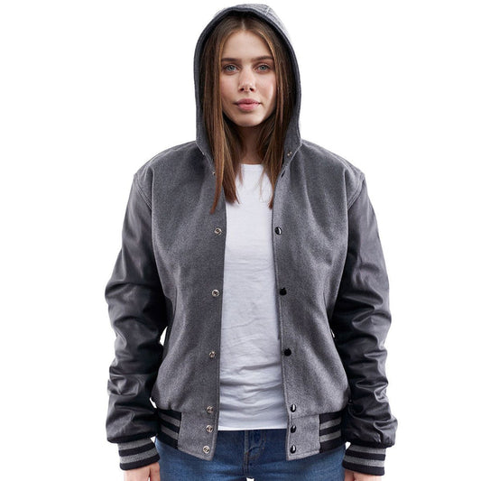 Women’s Letterman Jacket With Hood