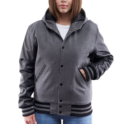 Women’s Letterman Jacket With Hood