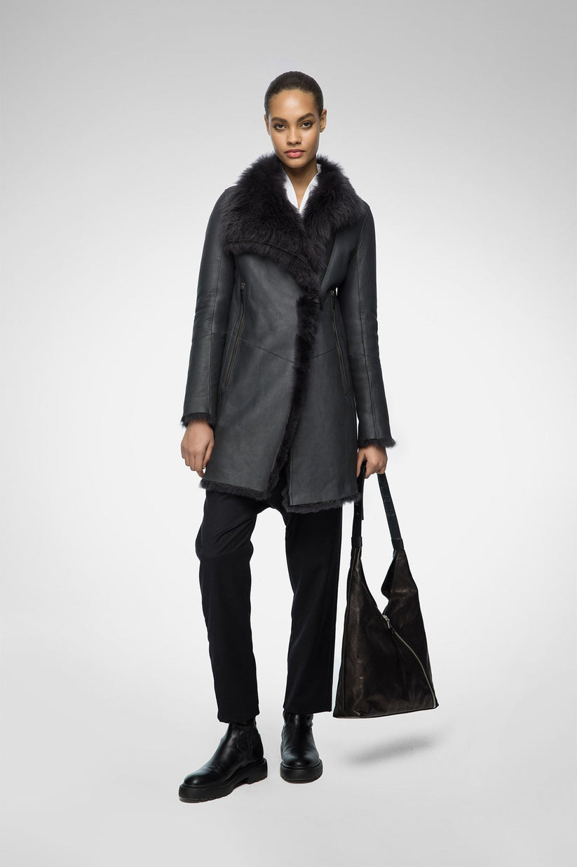 Onyx Luxe Shearling Coat