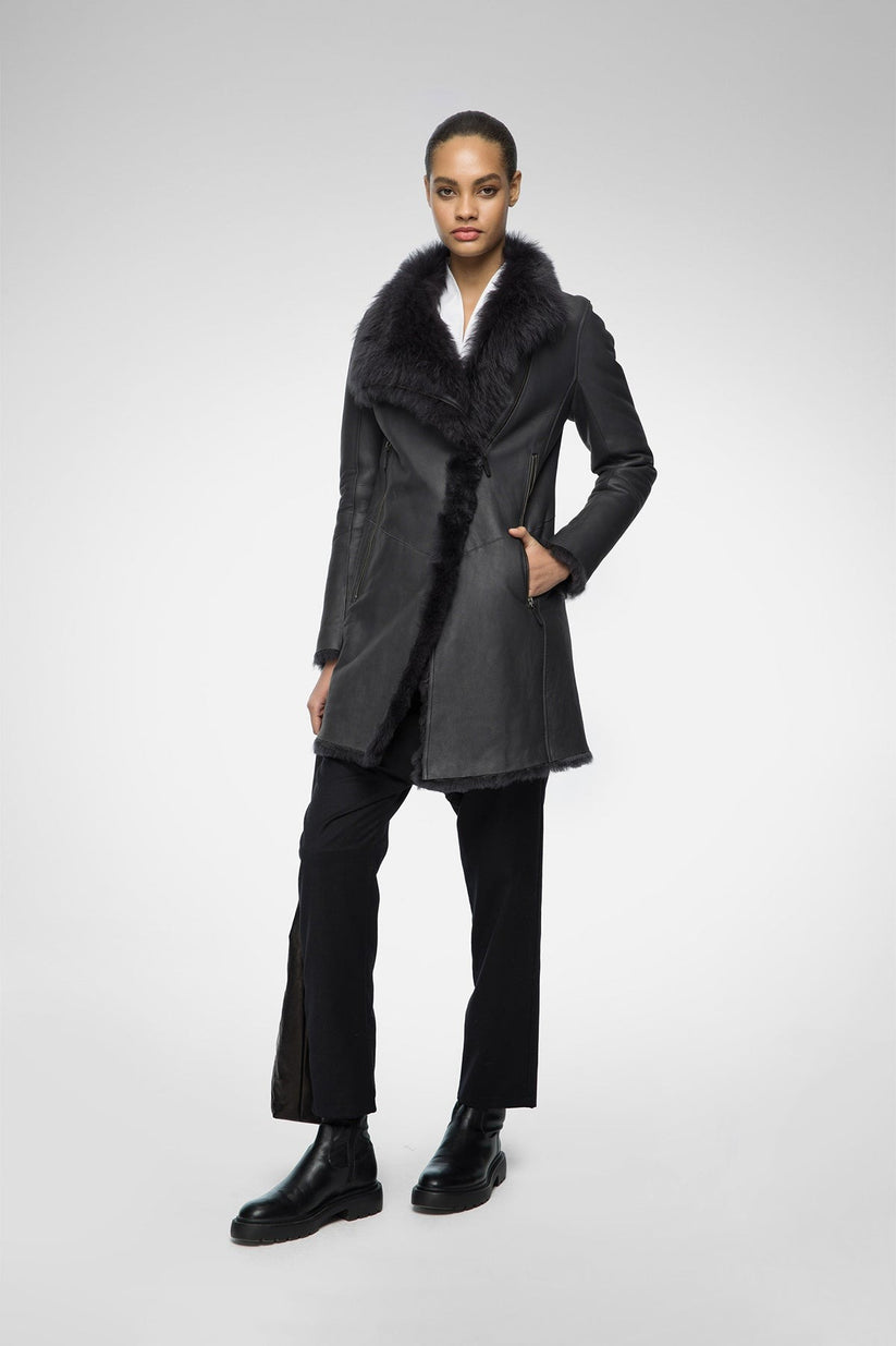 Onyx Luxe Shearling Coat