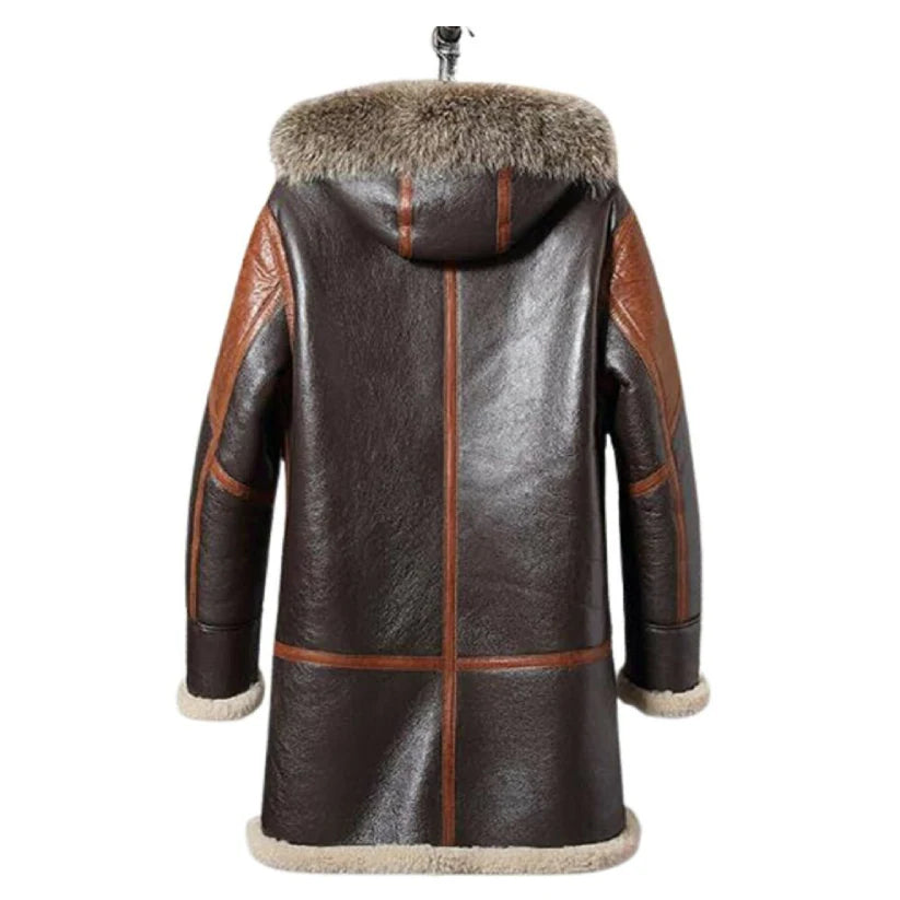 Men's B3 Bomber Flying Flight RAF Aviator Coat with Fur Shearling