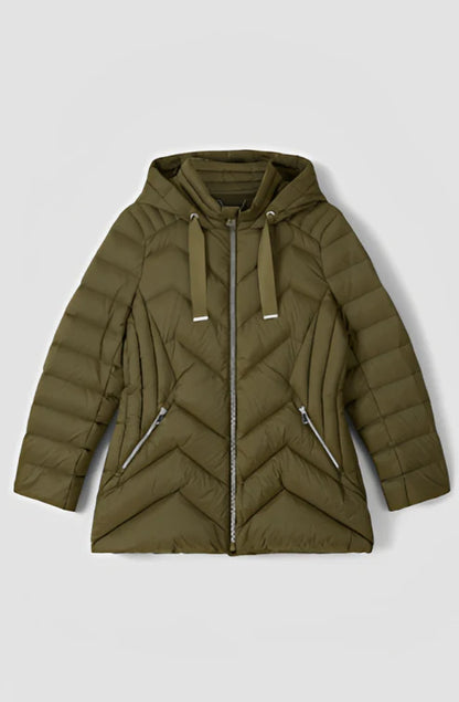 Women’s greenish brown puffer jacket