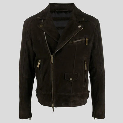 Black Suede Biker Jacket