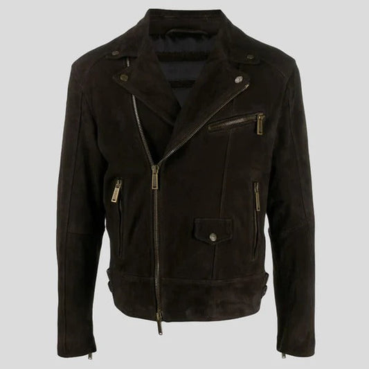 Black Suede Biker Jacket