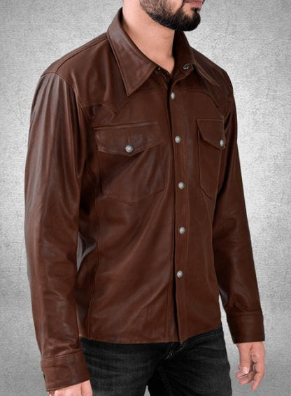 Full Sleeve Leather Shirt for Men