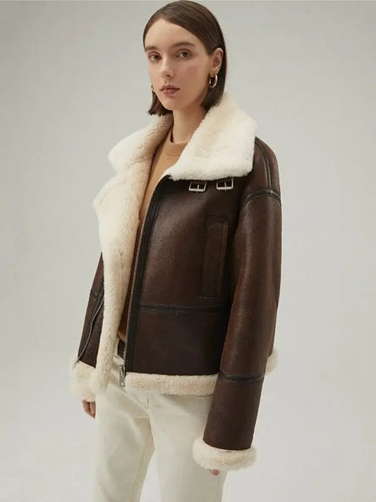 Dark Brown Leather Jacket for Women