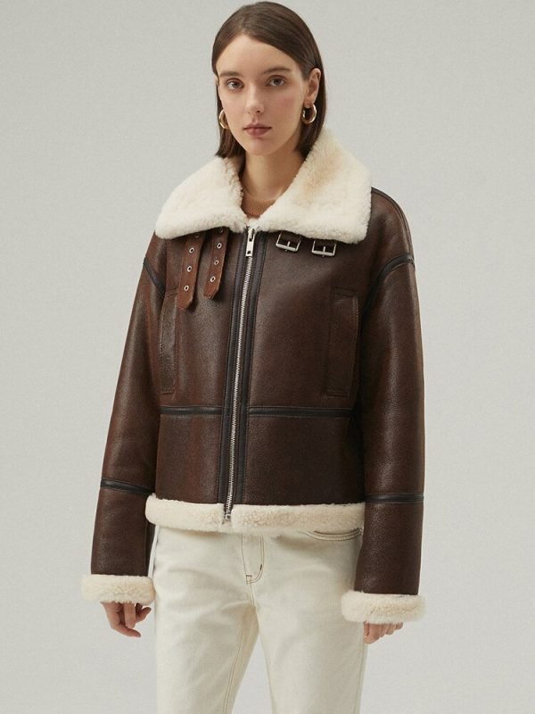 Dark Brown Leather Jacket for Women