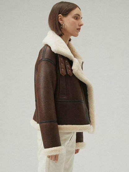 Dark Brown Leather Jacket for Women