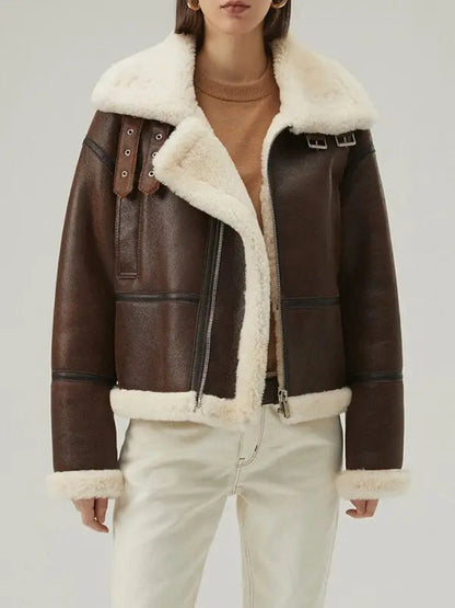 Dark Brown Leather Jacket for Women