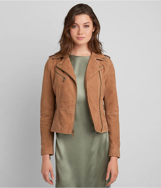 Brown Suede Motorcycle Coat