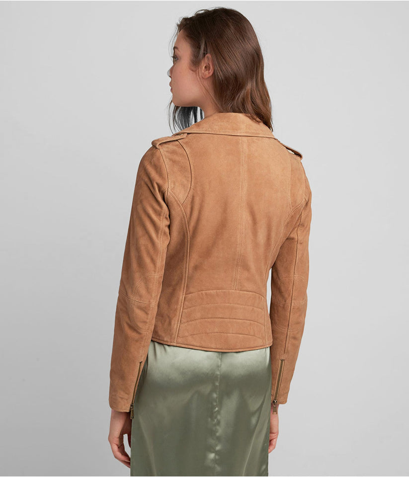 Brown Suede Motorcycle Coat
