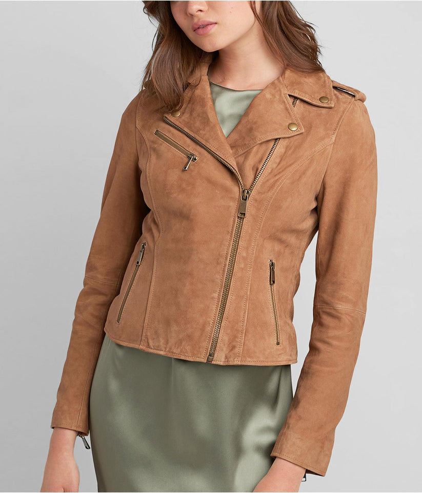 Brown Suede Motorcycle Coat