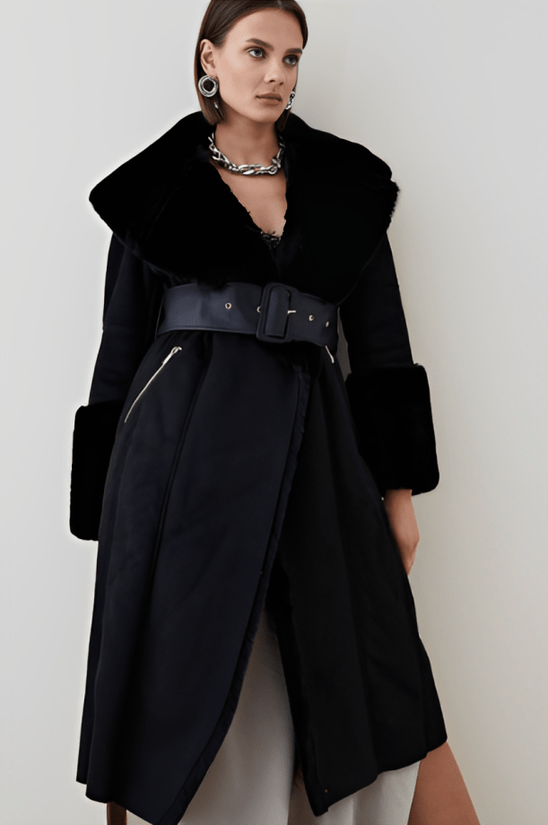 Real Suede Winter Coat With Fur