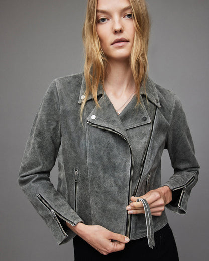 Suede Moto Jacket Women
