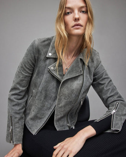 Suede Moto Jacket Women