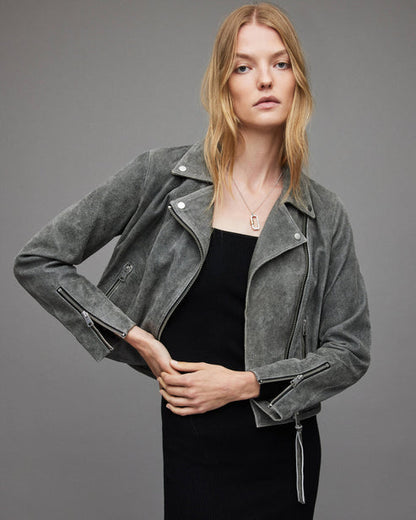 Suede Moto Jacket Women