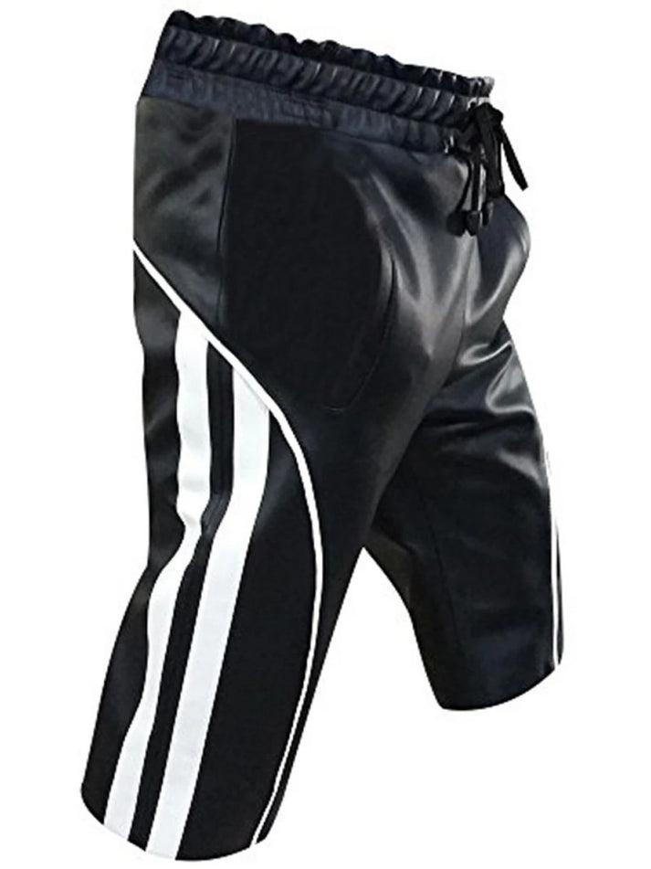 Black Designer Sheepskin Shorts for Men