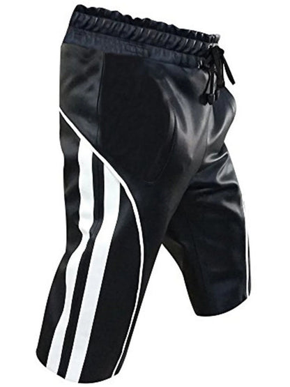 Black Designer Sheepskin Shorts for Men