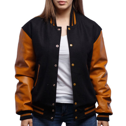 Two-tone Letterman Jacket For Women
