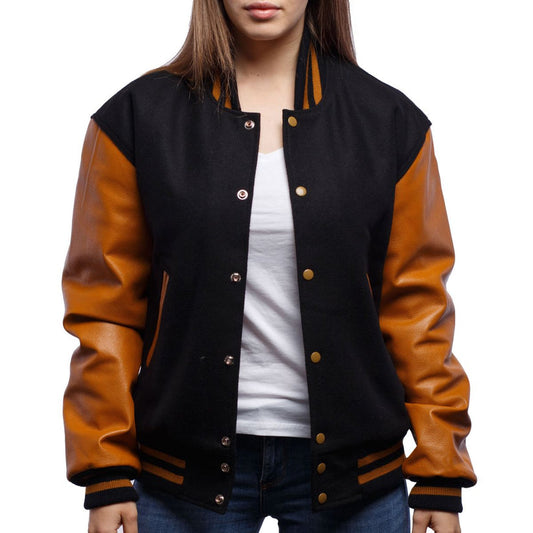 Two-tone Letterman Jacket For Women