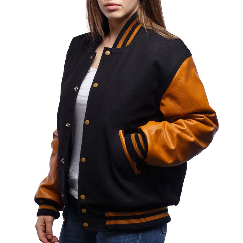 Two-tone Letterman Jacket For Women