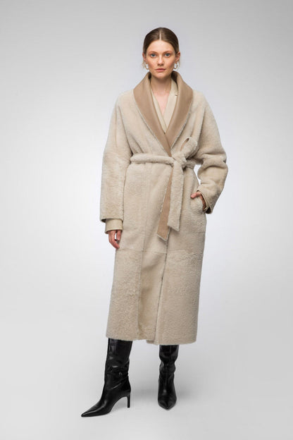 Tan Brown Leather Coat For Women