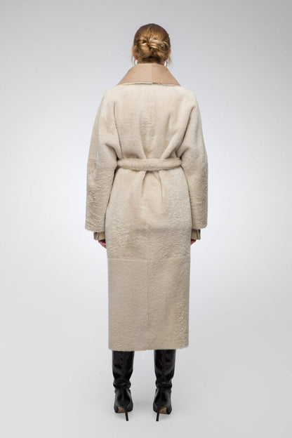 Tan Brown Leather Coat For Women