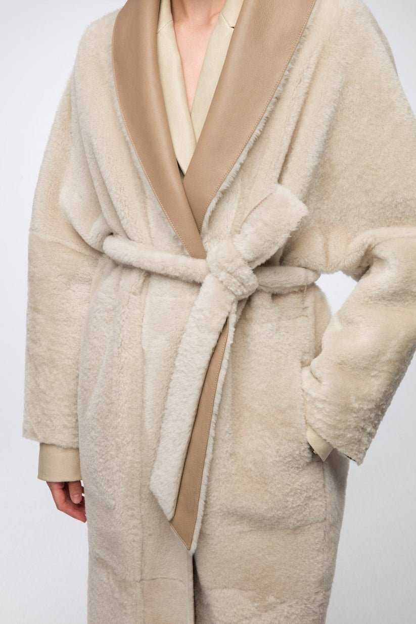 Tan Brown Leather Coat For Women