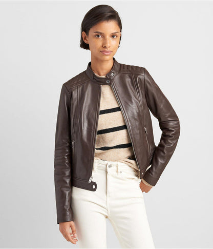 Chocolate Brown Leather Jacket