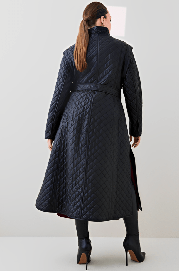 Quilted Leather Coat for Women