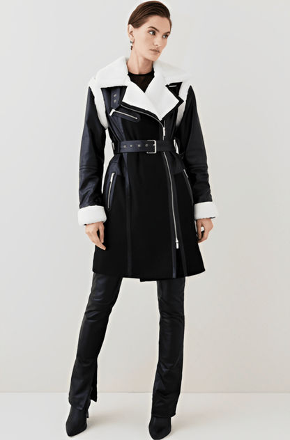 Shearling-lined Leather Coat