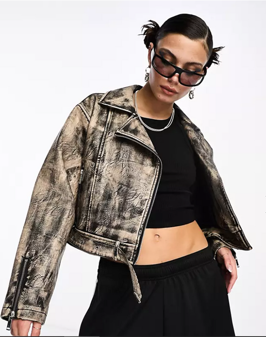 Retro Leather Jacket For Women