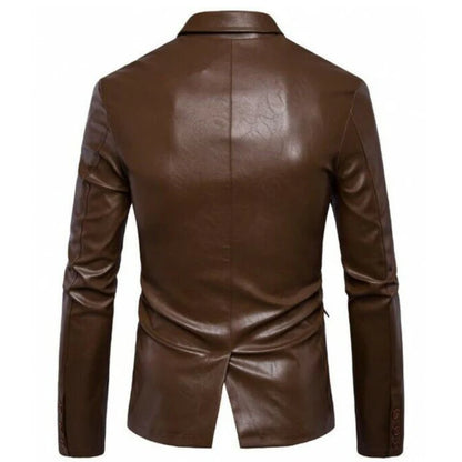 Men's Genuine Lambskin Blazer Leather Brown Stylish Blazer