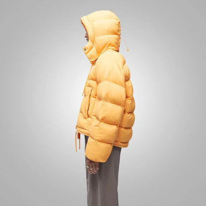Flared puffer coat women