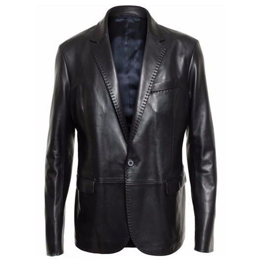 Men's Genuine Soft Lambskin Leather Blazer