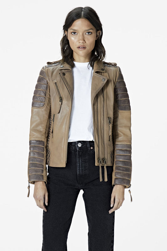 Slim Fit Café Racer Jacket For Women