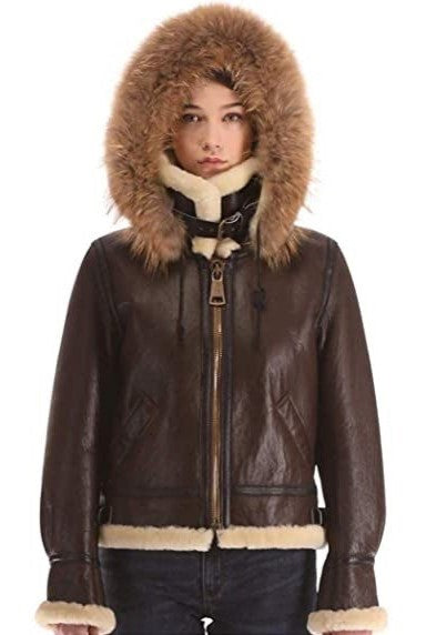 Women’s Shearling-Lined Leather Parka