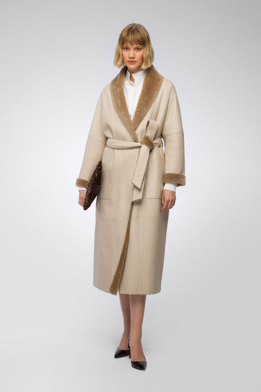 Reversible Shearling Coat For Women