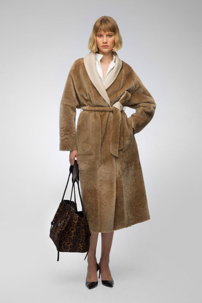 Reversible Shearling Coat For Women