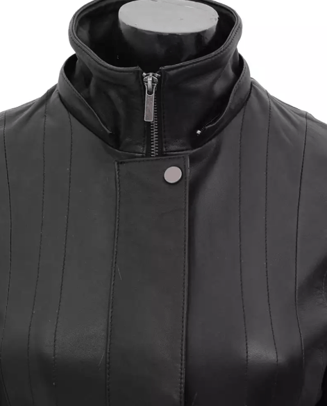 Leather Coat With Removable Hood