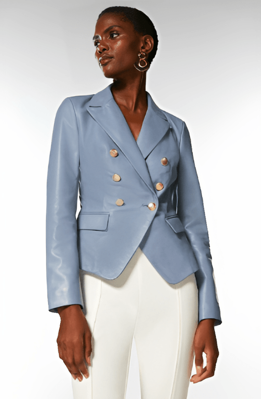 Azure Dawn Leather Blazer