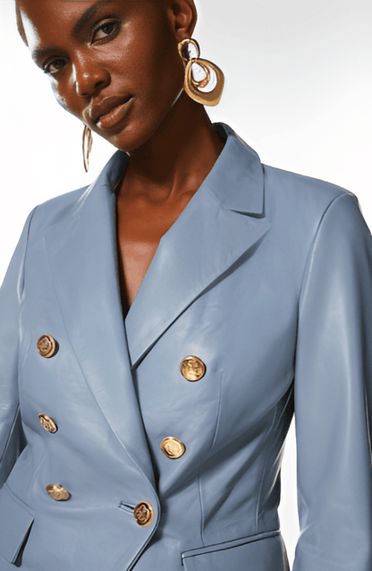 Azure Dawn Leather Blazer