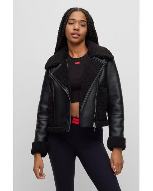 Biker Jacket With Faux Fur Lining